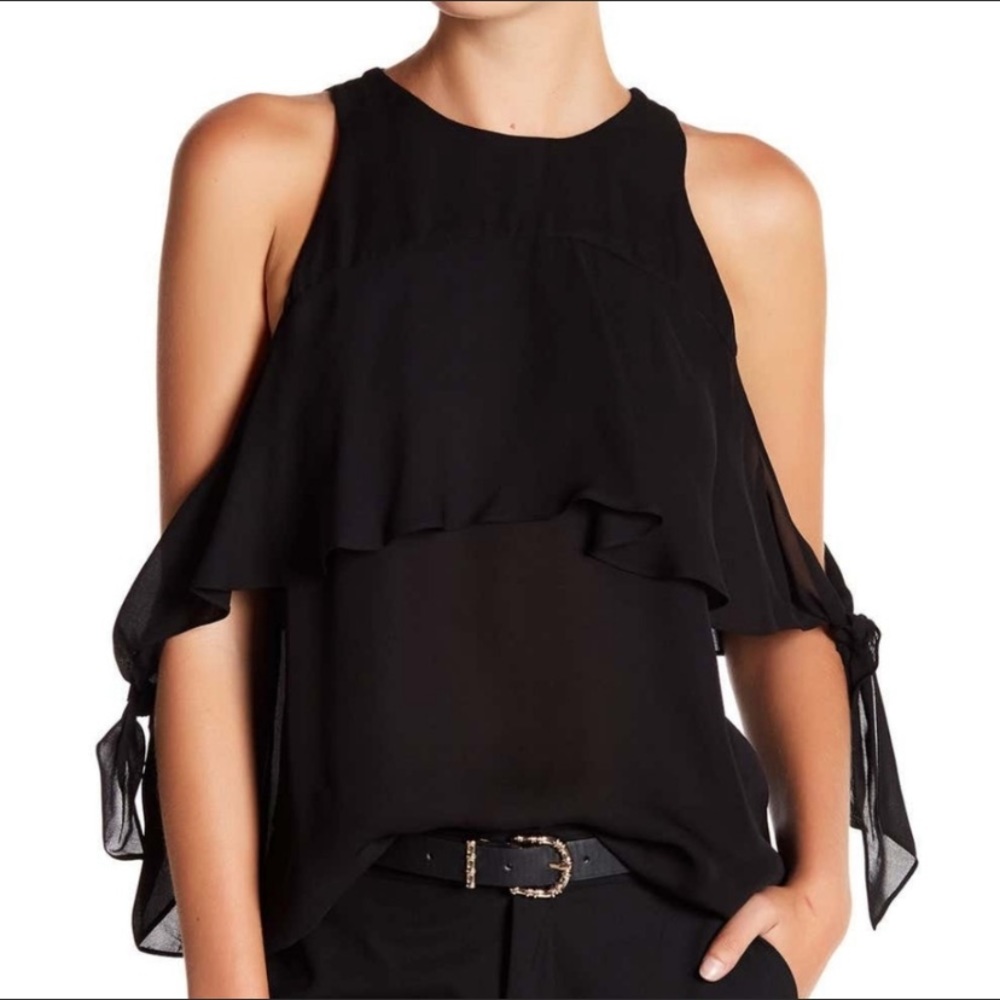 Ramy Brook Penelope Silk Cold Shoulder Blouse –– NWT